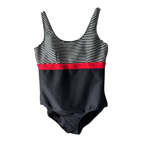 Lands' End One Piece Swimsuit Striped Red White Blue Size 18 - Picture 1 of 15